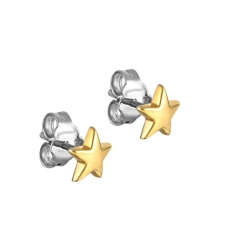 Серьги серебряные с позолотой "Звезды"