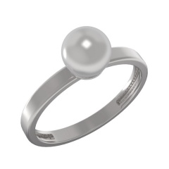 Кольцо серебряное с жемчугом синтетическим